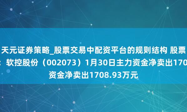 天元证券策略_股票交易中配资平台的规则结构 股票行情快报：软控股份（002073）1月30日主力资金净卖出1708.93万元