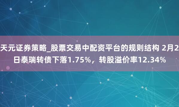 天元证券策略_股票交易中配资平台的规则结构 2月2日泰瑞转债下落1.75%，转股溢价率12.34%